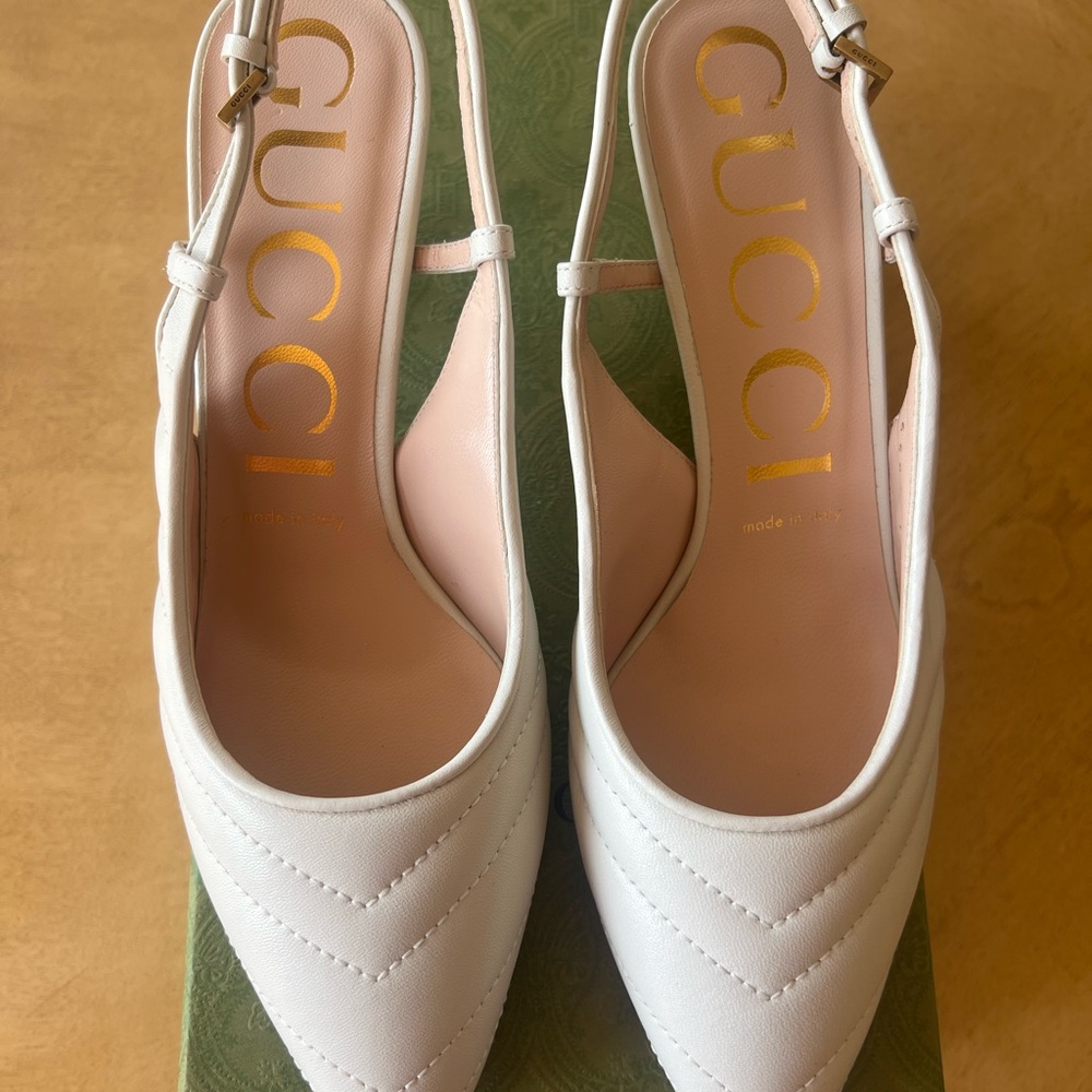 Gucci Women's Cream Slingback Heels